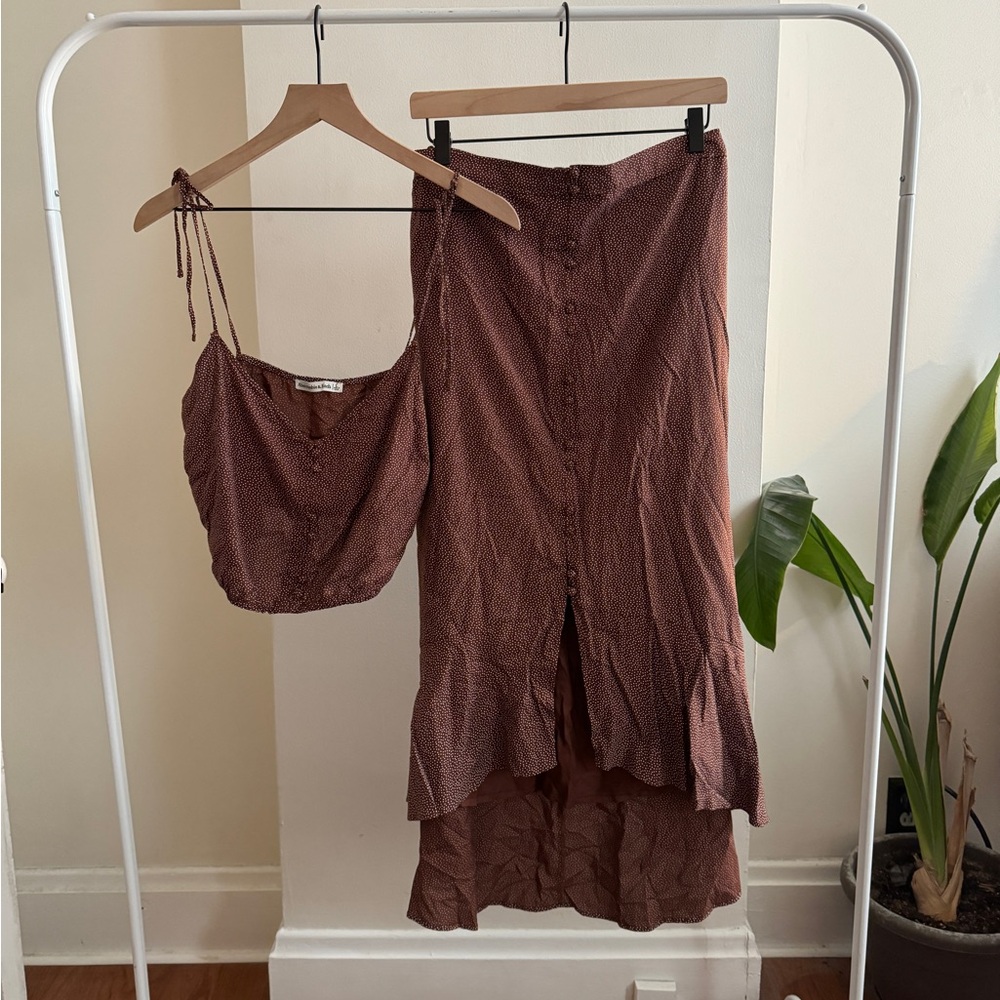 Abercrombie & Fitch Brown Maxi Skirt Set
